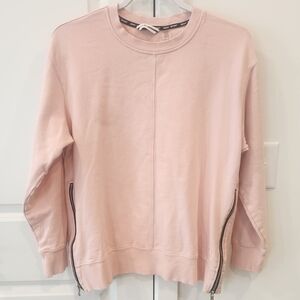DKNY Light Pink Sweatshirt with Zipper Accents